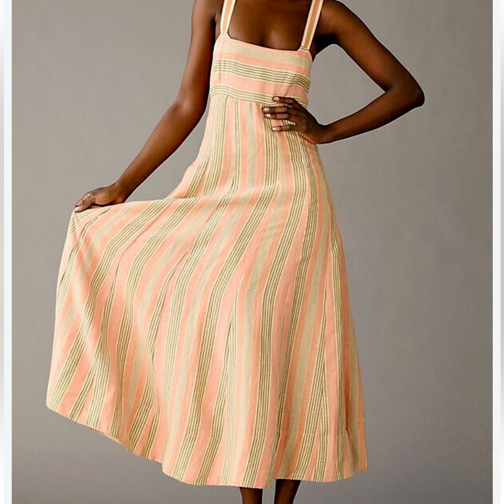 Anthropologie x Maeve Square-Neck Tie-Back A-Line Dress Size 2